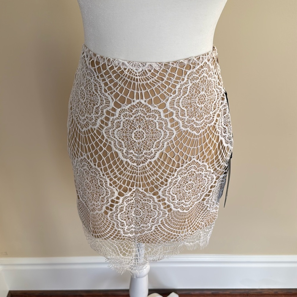 For Love lemons, crochet white skirt